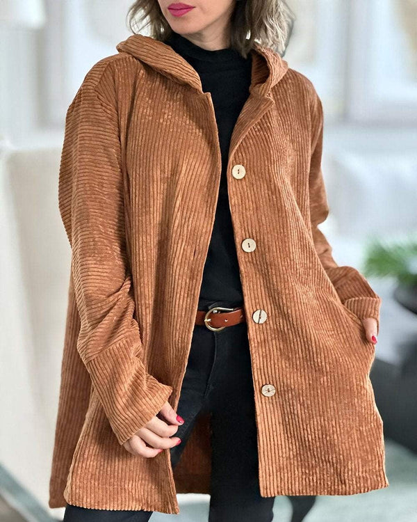 Cordia™ - Cozy Corduroy Hooded Jacket