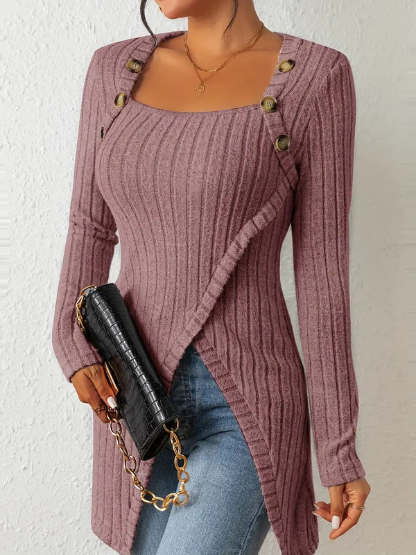 Julia™ - Trendy Ribbed Asymmetrical Top