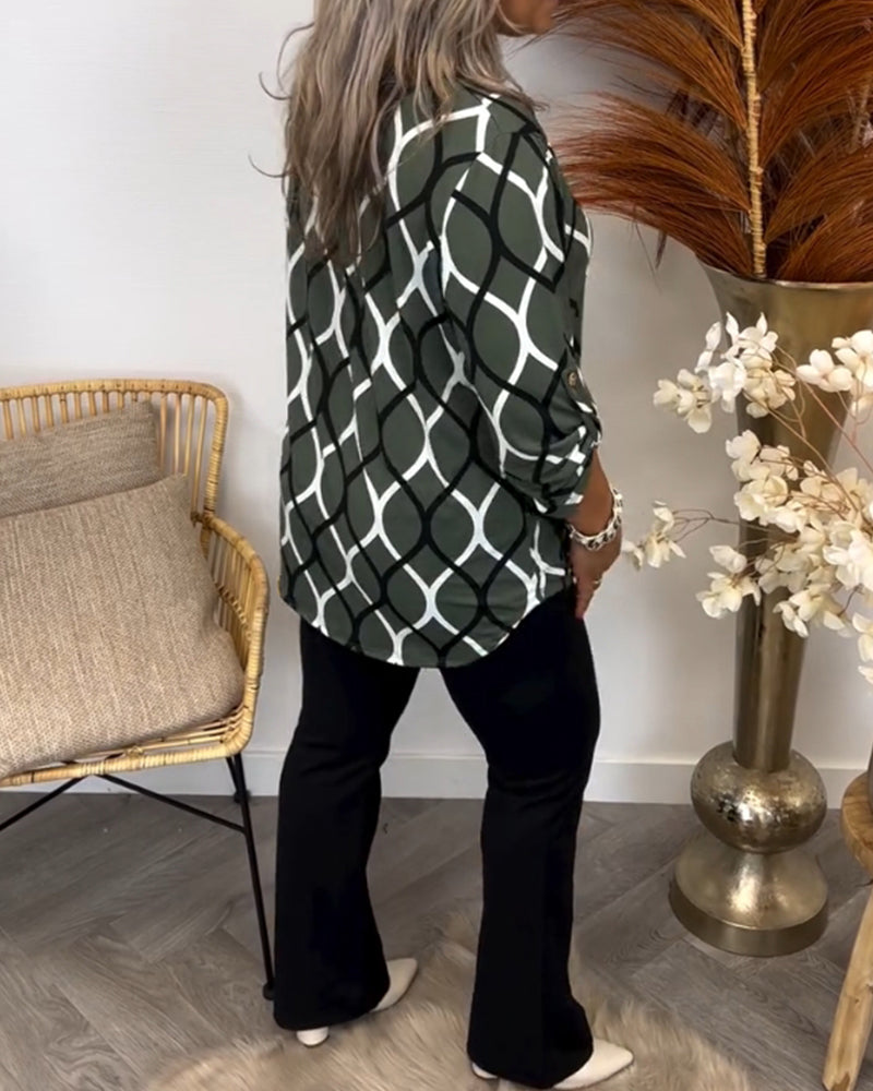 Janny | Women's Long Sleeve V-Neck Casual Long-Sleeve Blouse