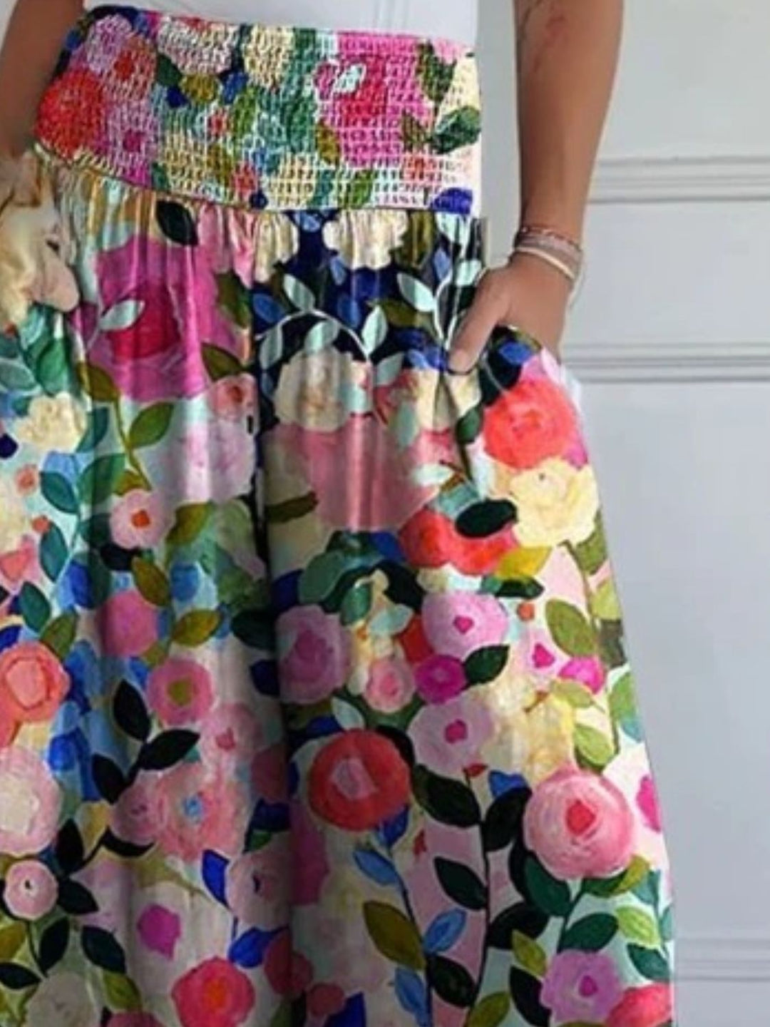 Marlene | Floral Loose-fitting Pants for summer with Pockets