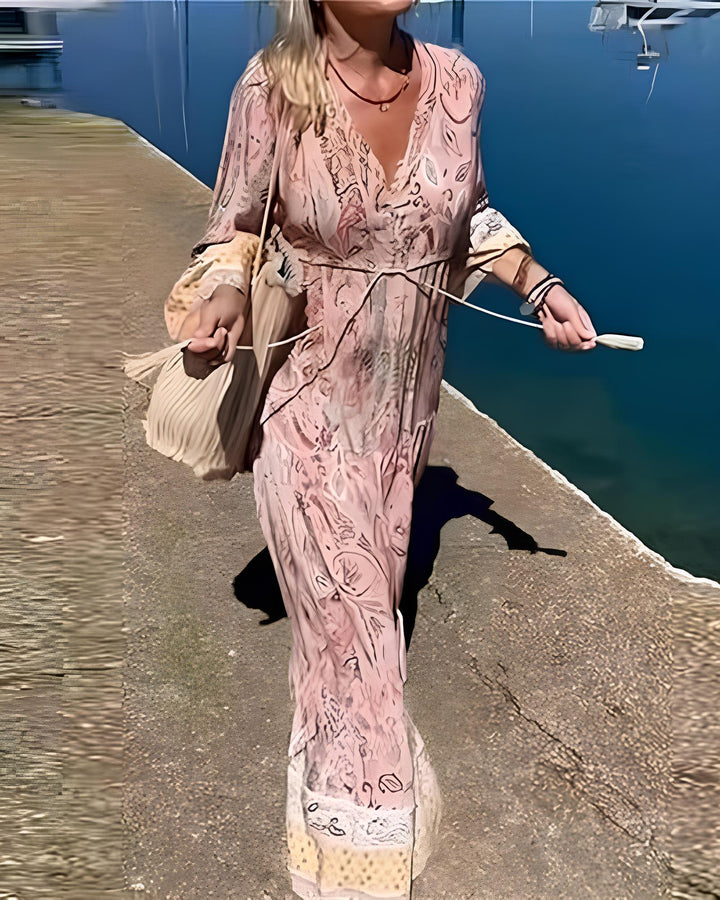 Flor | Comfortable Bohemian Dress with Tie Waist