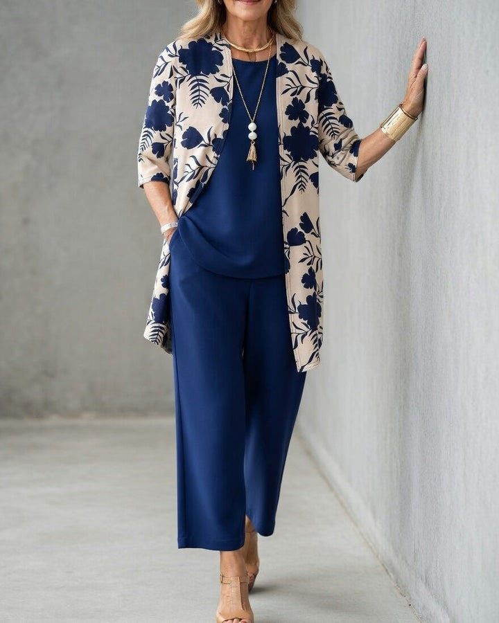 Chic Three-Piece Women's Set with Elegant Flowing Design for Daily Comfort