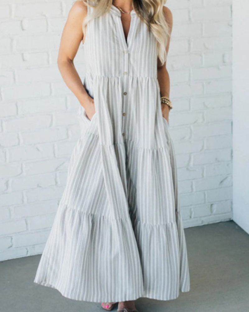 Carlin™ - Sleeveless Striped Dress