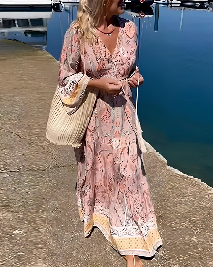 Flor | Comfortable Bohemian Dress with Tie Waist