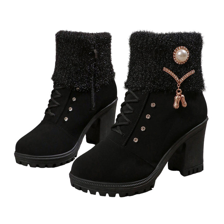 Alana | Women's Chunky Heeled Boots with Zipper