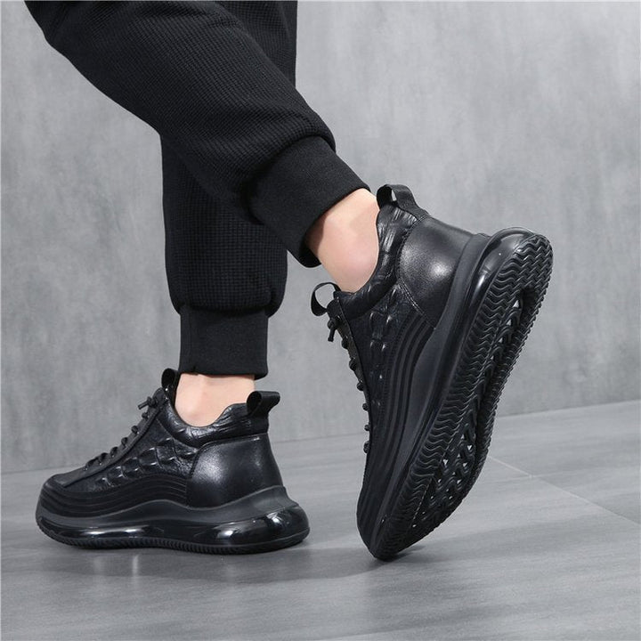Men's Crocodile Print Lace-Up Sneakers
