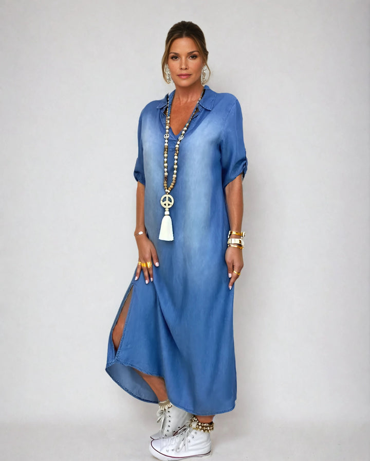 Lea | Women's Maxi Casual Long Dress with Side Slit