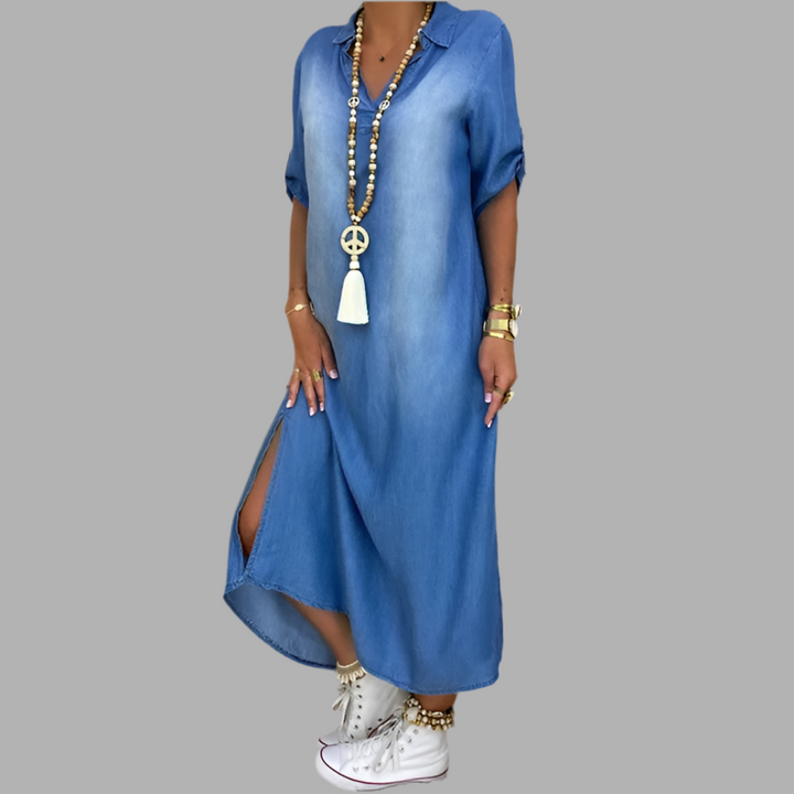 Lea | Women's Maxi Casual Long Dress with Side Slit