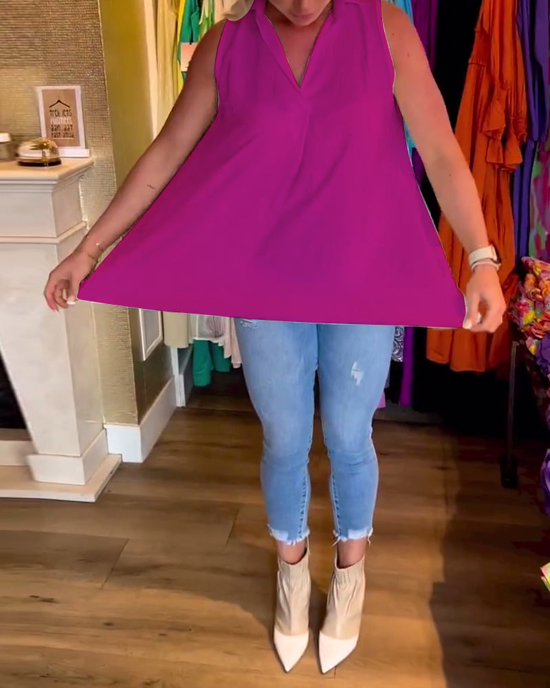 Alana™ - Timeless Ruffled Sleeveless Top