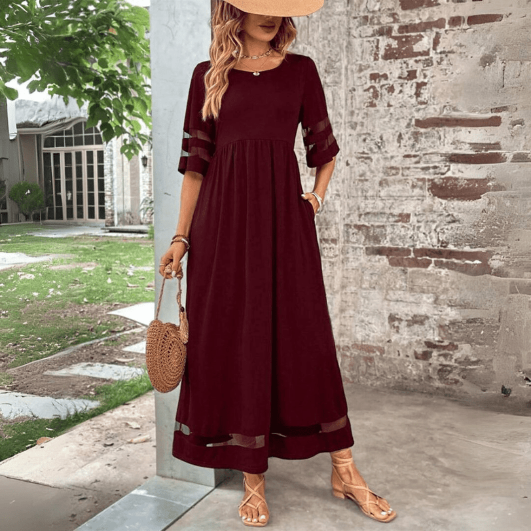 Zora | Women's Classic Elegant Maxi Dress with Belt