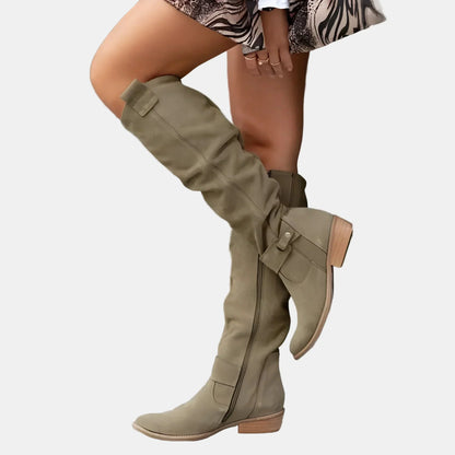 Avery | Suede Low-Heeled Boots