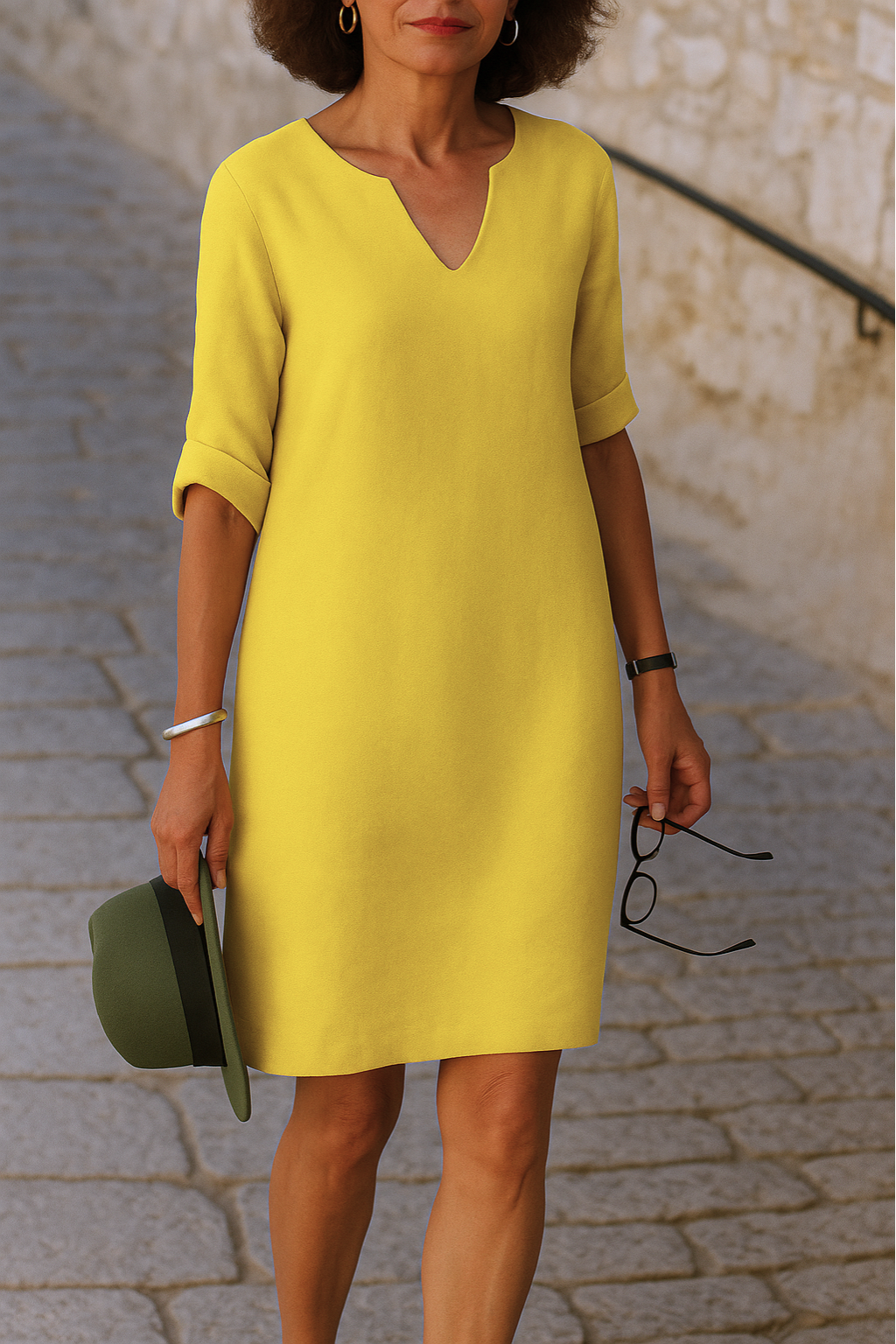 Elvy | Women's Sleek V-Neck Dress