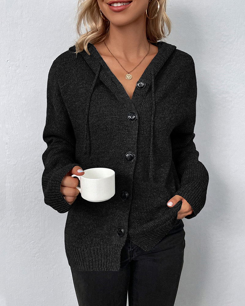 Mia | Women's Hooded Cardigan with Buttons