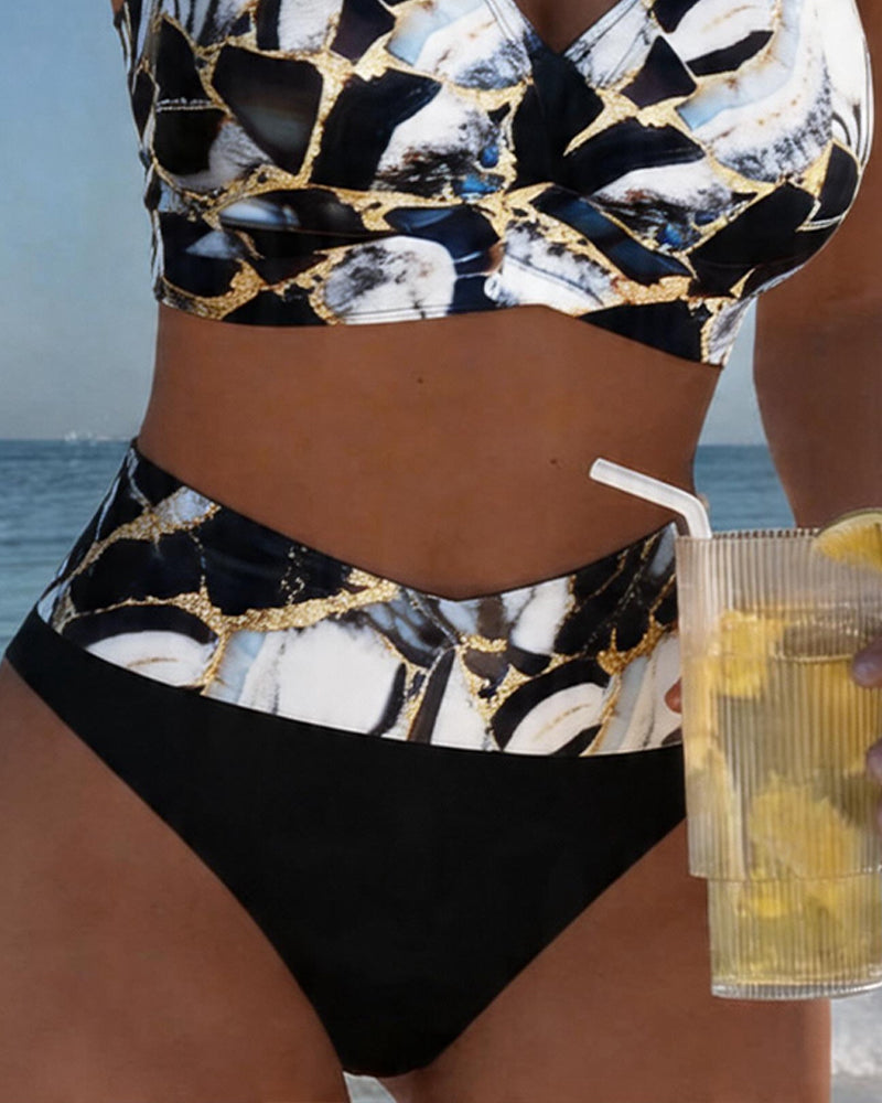 Luna | Women's V-Neck Printed Strap Bikini