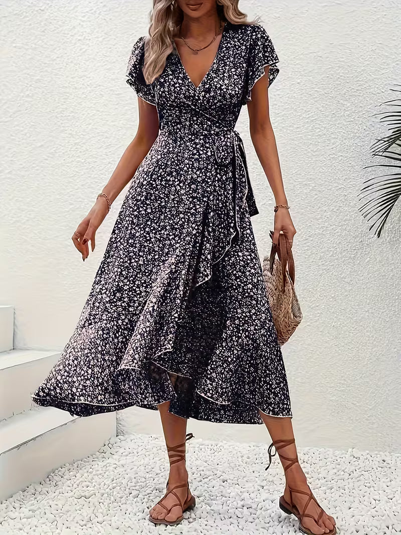 Elara | Flowing, Body-Hugging Wrap Dress