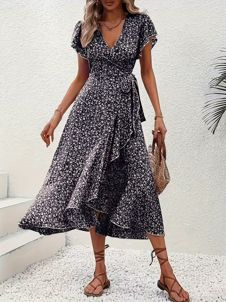 Elara | Flowing, Body-Hugging Wrap Dress