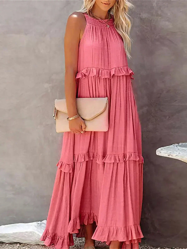 Sarah | Halter Ruffle Maxi Dress (Almost Sold Out)