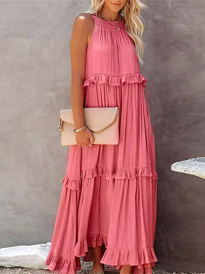 Landry | Women's Mini Chic Ruffle Trim Sleeveless Dress