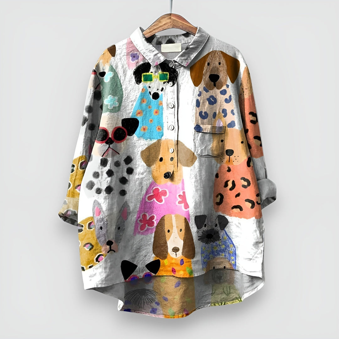 Geraldine | Women's Shirt with Dog Print