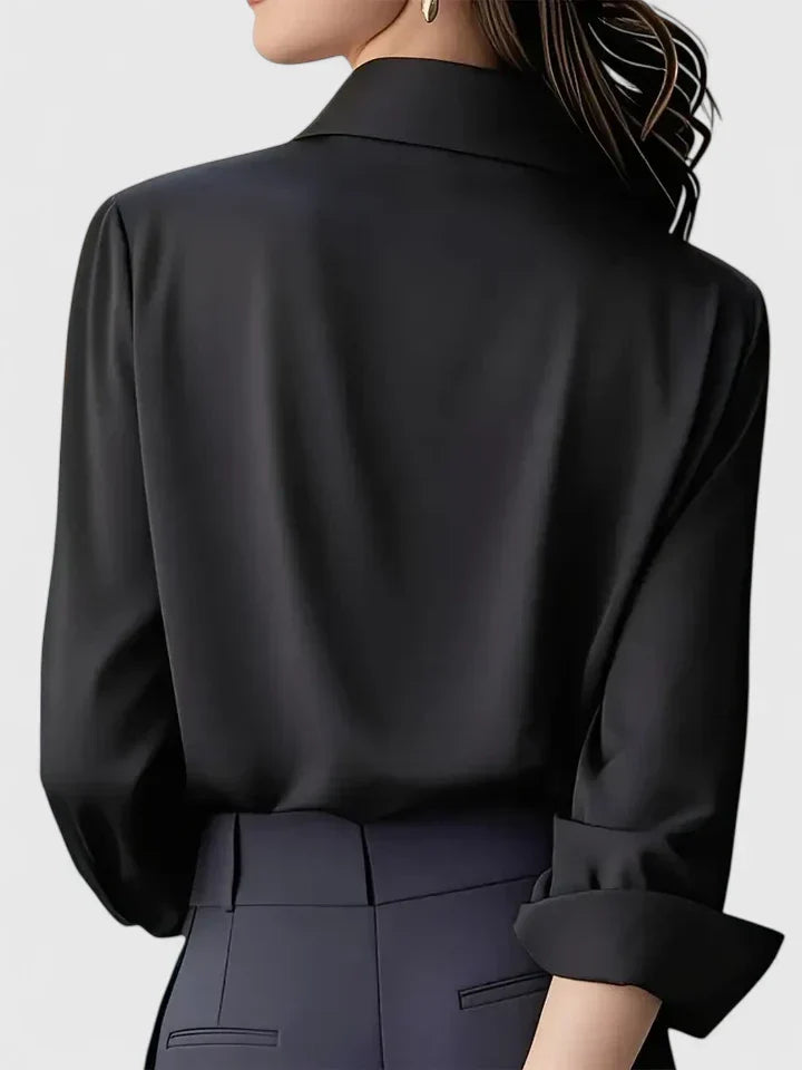 Ellen | Women's Long Sleeve Elegant Button-Down Top with Buttons