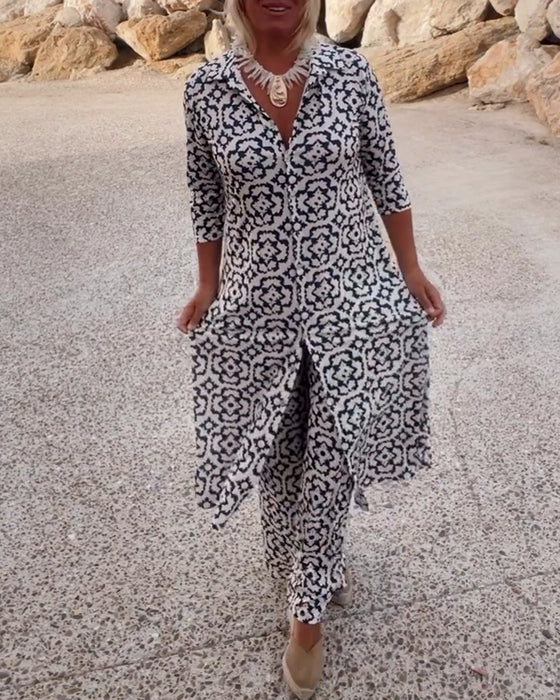 Evelyn | Relaxed Chic Geometric Two-Piece Set