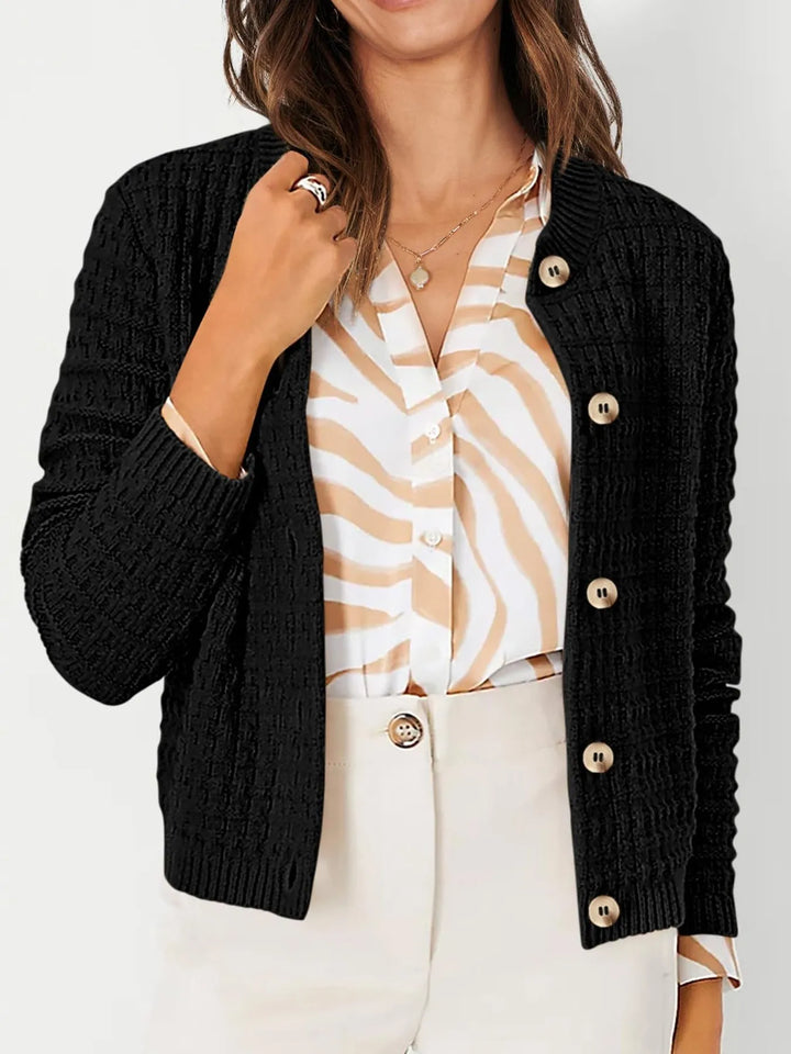 Harper | Women's Cardigan with Button Placket and Buttons