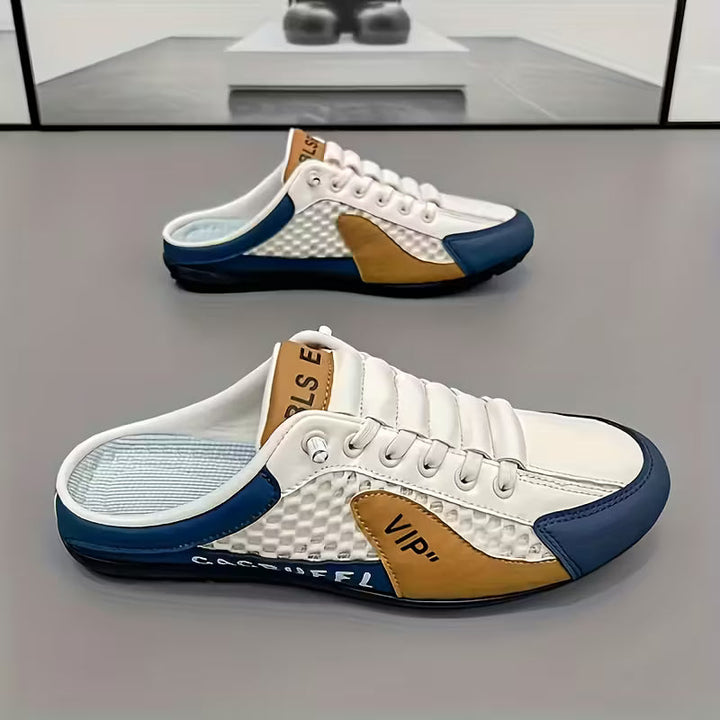Men's Color Block Backless Slip-On Sneakers