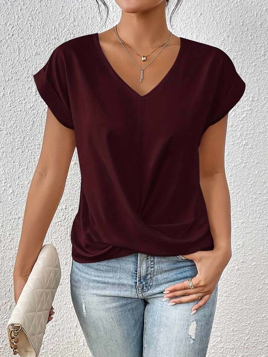 Cleo™ - Casual T-Shirt with Sweetheart Neckline