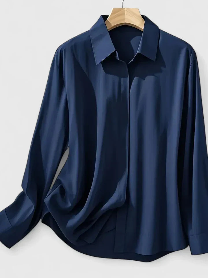 Ellen | Women's Long Sleeve Elegant Button-Down Top with Buttons