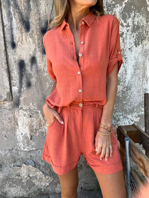 Noa | Women's Relaxed Two-Piece Blend Set with Buttons