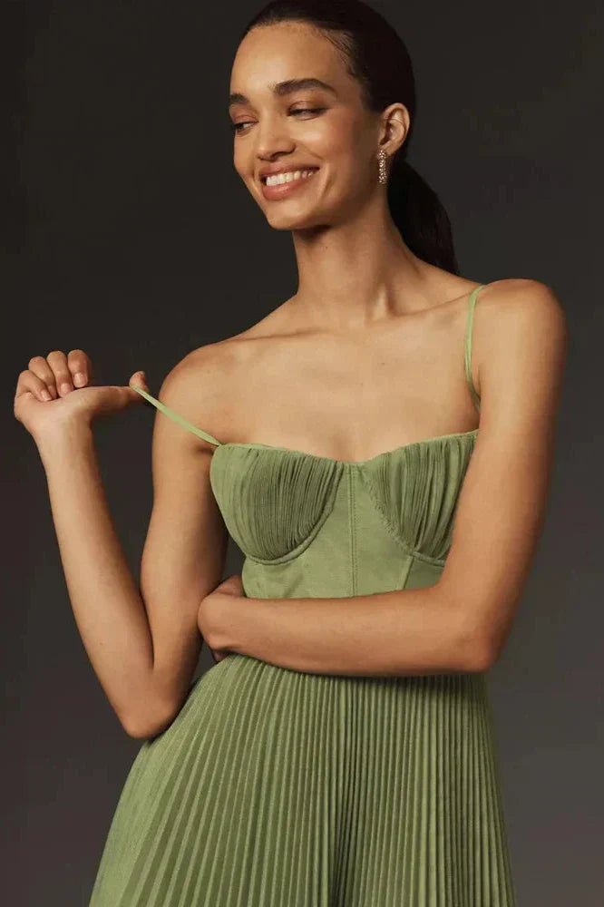 Isabella | Women's Pleated Tulle Midi Dress