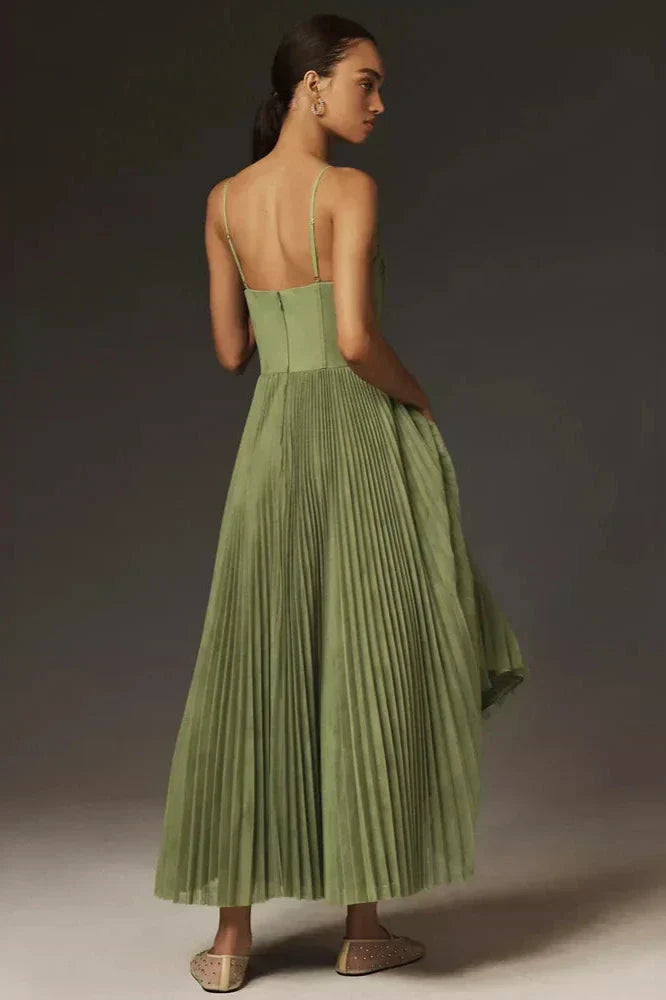 Isabella | Women's Pleated Tulle Midi Dress