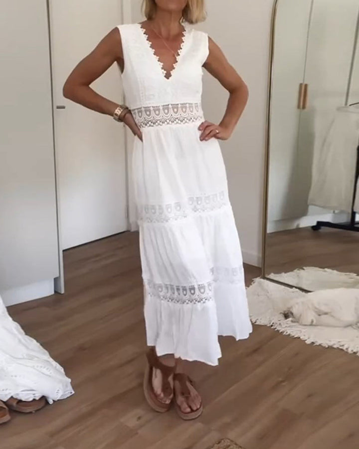 Jolene | Women's V-Neck Mini Chic & Flowy Boho Robe Dress