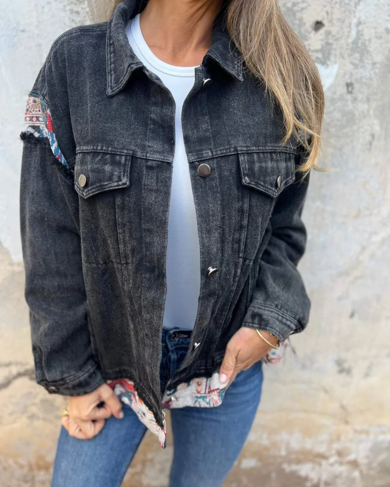 Eva | Women's Relaxed Patchwork Casual Jacket with Pockets