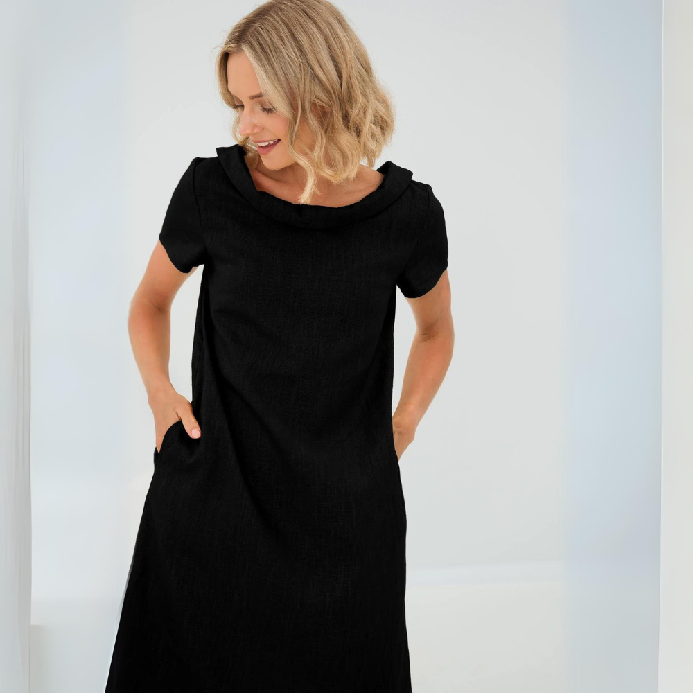 Fenna | Women's Short Sleeve Mini Dress with Pockets