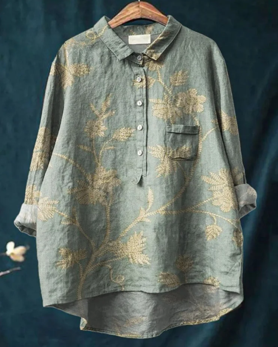 Jaclynn | Floral Shirt with Ruffle