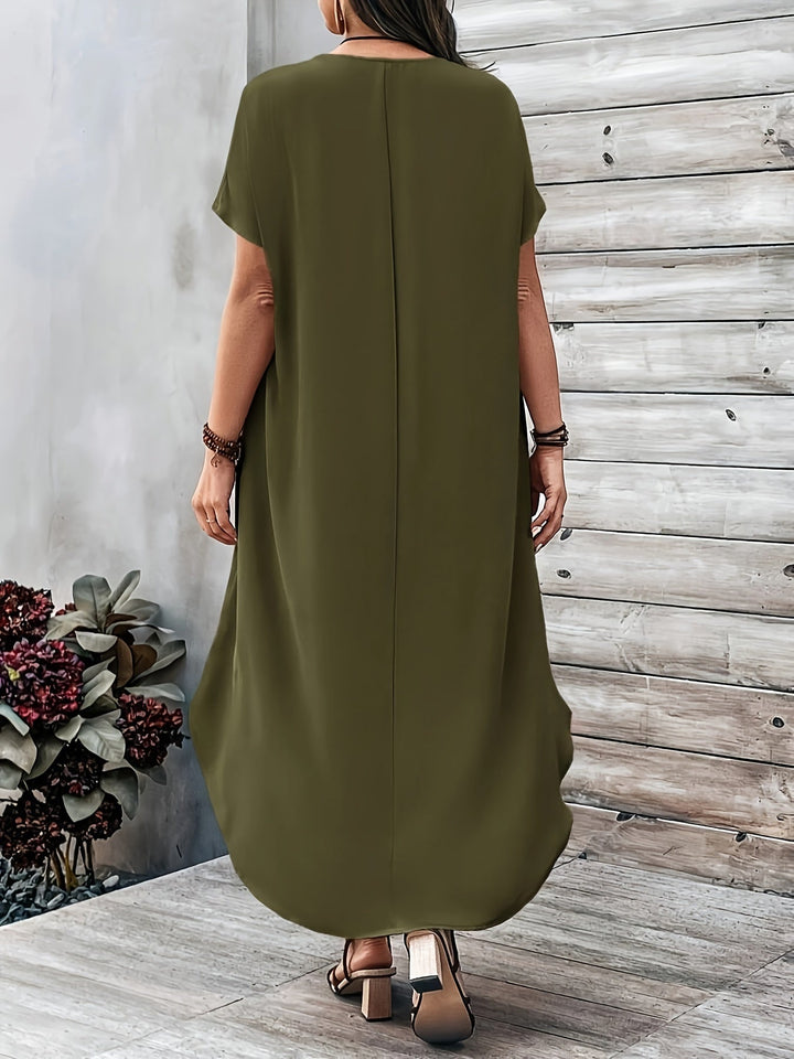 Emilia | Women's V-Neck Flowy Comfort Dress