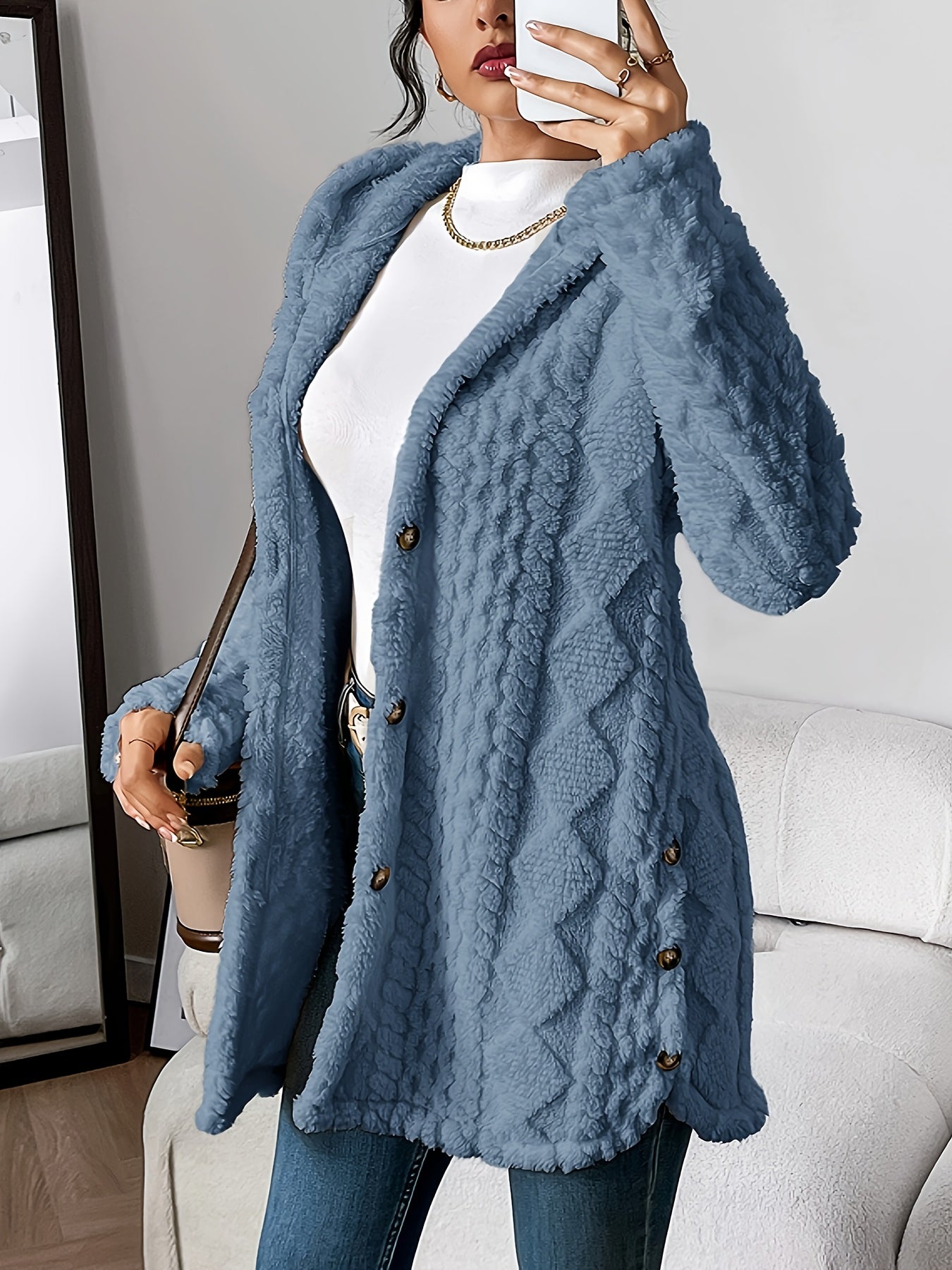 Chloe™ - Plush Hooded Cardigan
