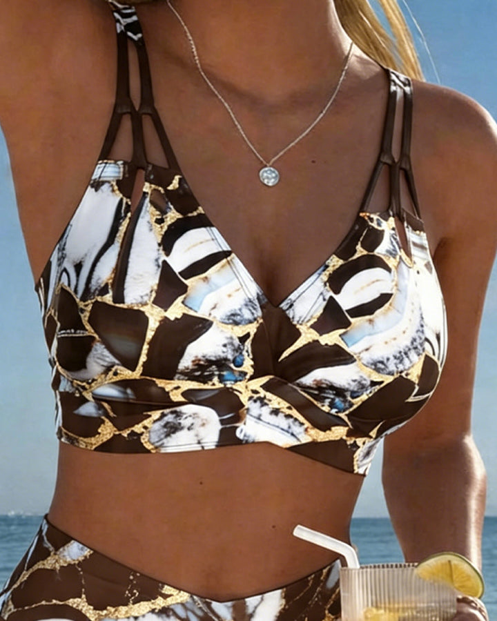 Luna | Women's V-Neck Printed Strap Bikini