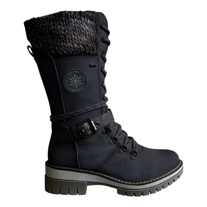 FrostLuxe | Women's Waterproof Knee-High Lace-Up Boots