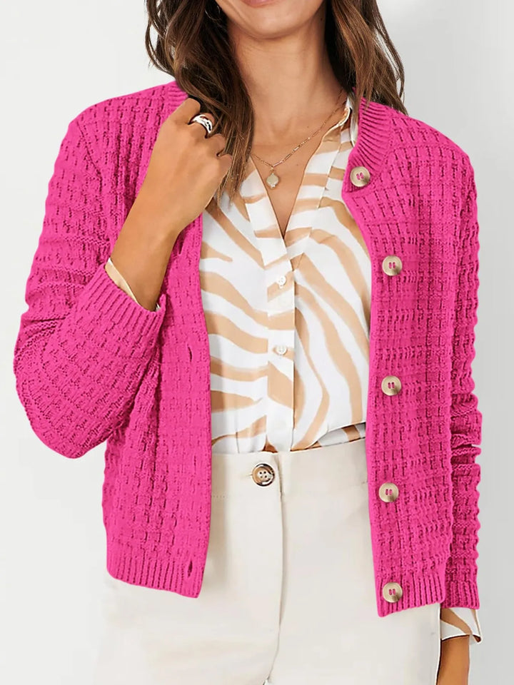 Harper | Women's Cardigan with Button Placket and Buttons