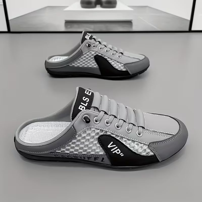 Men's Color Block Backless Slip-On Sneakers