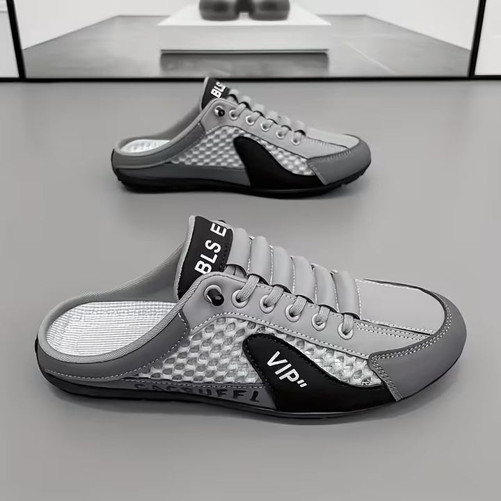 Men's Color Block Backless Slip-On Sneakers