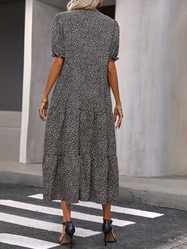 Harriet - Casual Round Neck Dress With Ruffle Detail