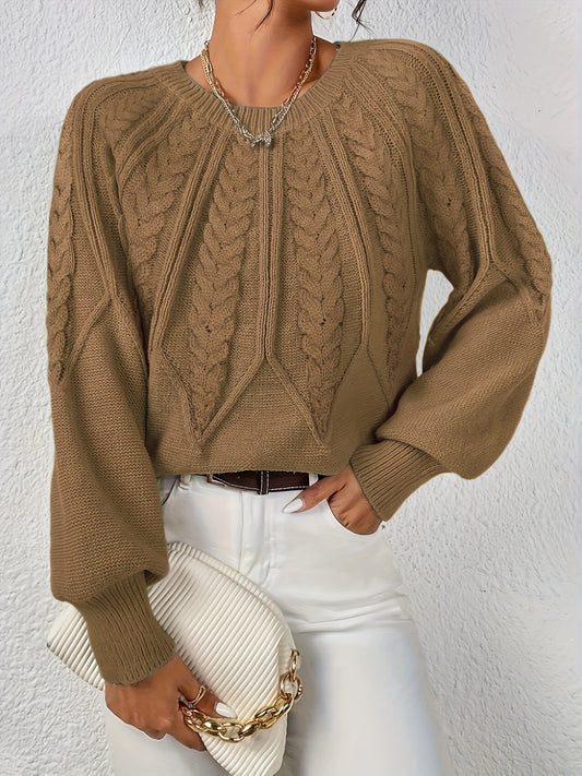 Jane™ - Elegant Long Sleeved Knit Pullover Sweater