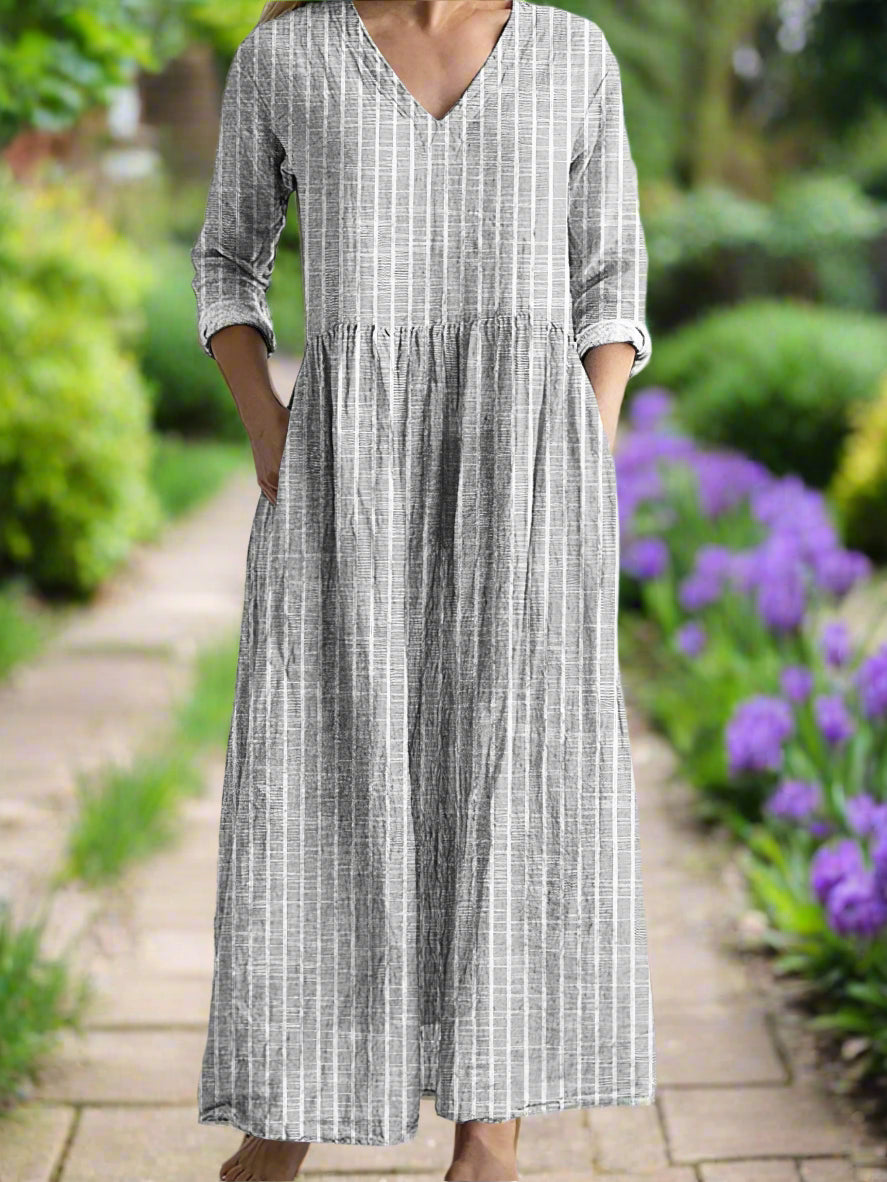 Dabria | Women's Casual Classic Striped Dress with Pockets