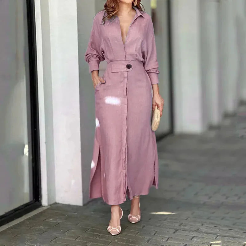 Jeanette | Women's Loose V-Neck Maxi Dress
