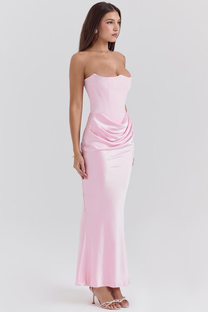 Hera | Women's Mini Elegant Retro Solid Color Strapless Party Dress