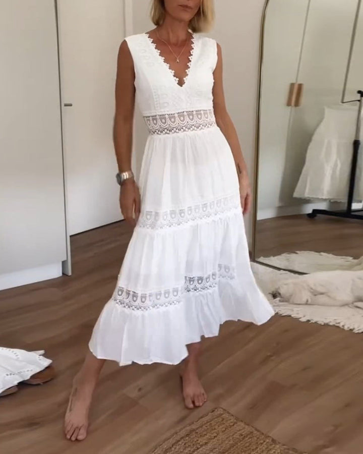 Jolene | Women's V-Neck Mini Chic & Flowy Boho Robe Dress