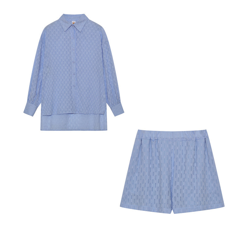 Elizabeth | Women's Breezy Shirt And Shorts Set with Buttons